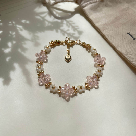 Pink Peony Bracelet - Bijoux Lasotita