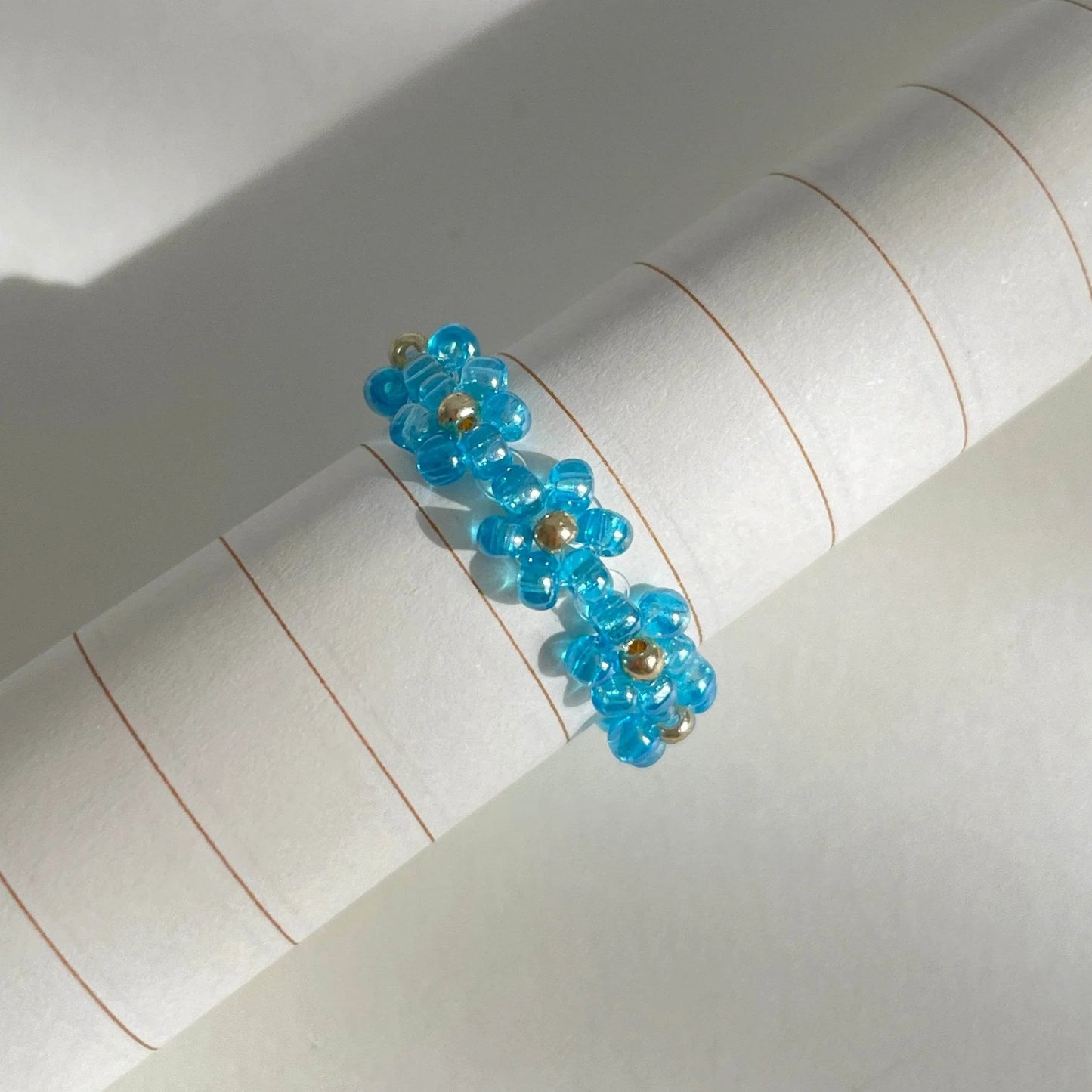 Blue Daisy Ring - Bijoux Lasotita