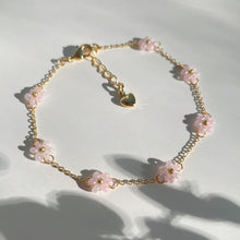 Load image into Gallery viewer, Pink Golden Flower Bracelet
